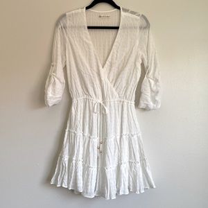 Billy J Botique Quarter Sleeve White Tie Mini Sundress